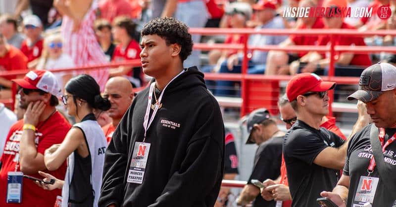 2025 recruit Marcus Faikou attends Nebraska Cornhuskers football game as part of his official visit