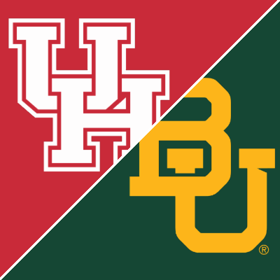 Houston vs Baylor Prediction graphic featuring Houston Cougars and Baylor Bears logos